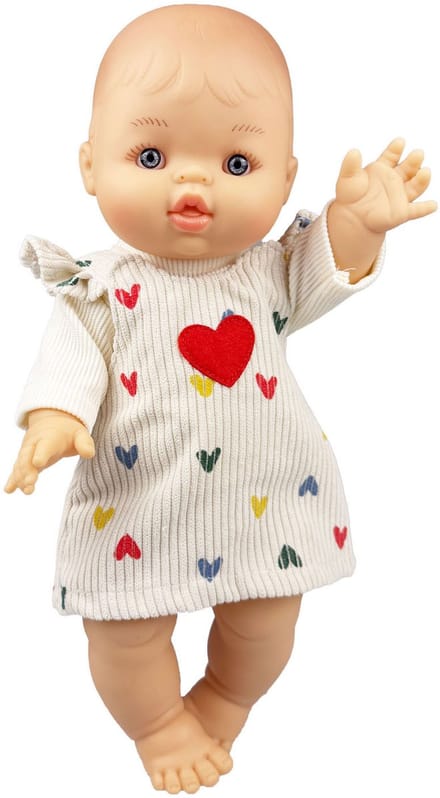 Meisjes Babypop met Corduroy Jurk - 34cm
