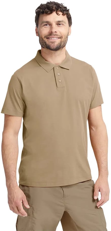 Jack Wolfskin Travel Korte Mouw Poloshirt Beige S Man