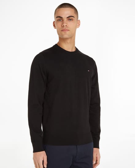 Tommy Hilfiger - Pullover O-Hals Zwart - Heren - Maat XXL - Regular-fit