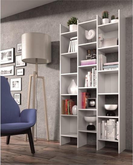 CALICOSY - Bibliotheek 3 kolommen 15 compartimenten Italiaans - H192 cm