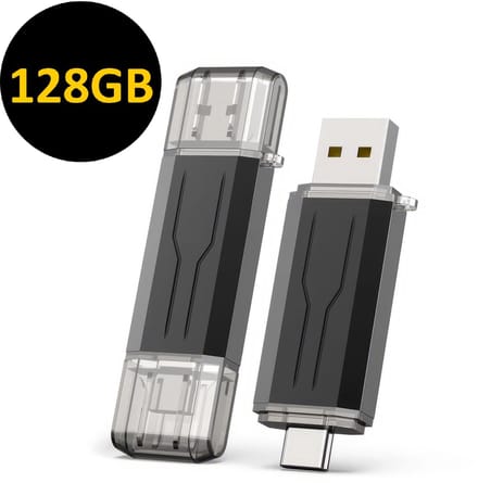 ThunderGold USB Stick 128 GB - USB-Sticks - USB C Stick - USB C en USB A - USB 3.0 - Geschikt voor laptops, smartphones en tablets