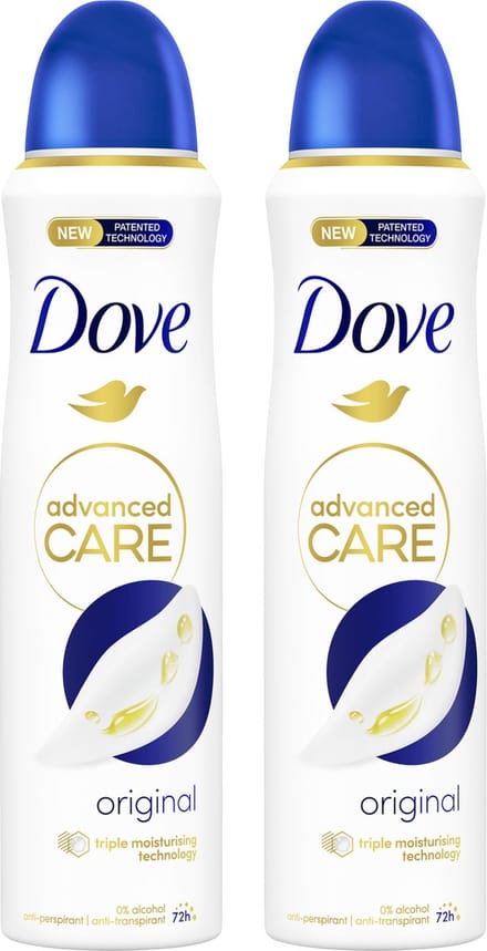 Dove - Anti-Transpirant Deodorant Spray - Original - Advanced Care - 2 x 150 ml - Voordeelverpakking
