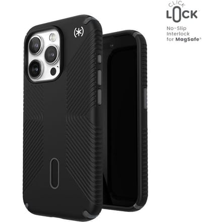Speck Presidio2 Grip Clicklock & Magsafe - Hoesje Iphone 15 Pro (Zwart / Leisteengrijs / Wit)