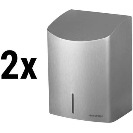 (2 stuks) AIR-WOLF Handdroger met infraroodsensor - RVS Zilver