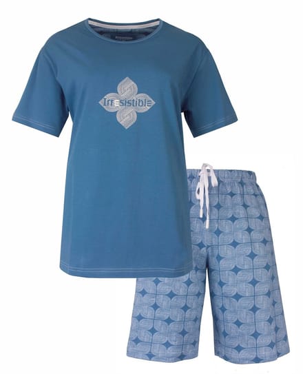 Irresistible Dames Shortama - Pyjama Set - Katoen - Ocean Blue - Maat S