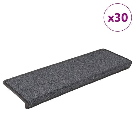 vidaXL - Trapmatten - 30 - st - 65x21x4 - cm - Donkergrijs - Rechthoekige - Rand