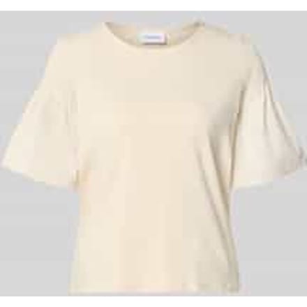 comma - female - T-shirt in stofmix met smokdetail