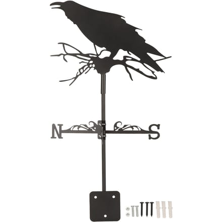 Girouette Ornement de Corbeau Girouette Coq en Métal Fer Girouette pour Jardin Extérieur black