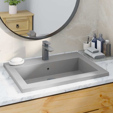 vidaXL - Wasbak - 600x450x120 - mm - graniet - grijs