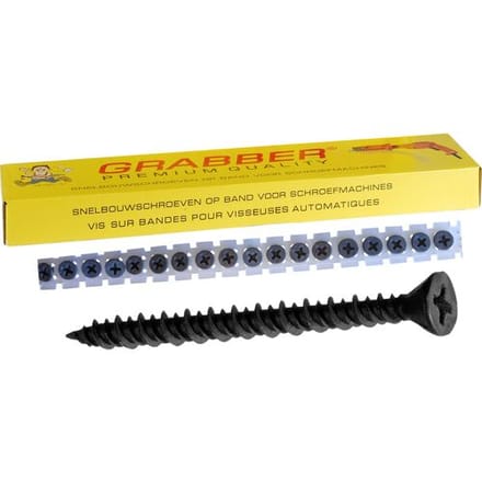 Grabber gipsvezelplaatschroeven op strip 3,9x25mm PH2 (1000 Stuks)