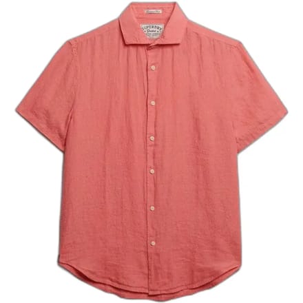 Superdry Riviera Linen Overhemd Met Korte Mouwen Roze L Man