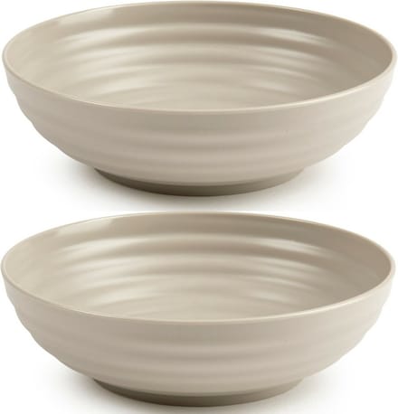Plasticforte - Kommetjes/Schaaltjes - 4x - kunststof - D19 cm - taupe