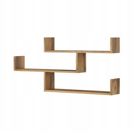 KING-MEBLE Trio 003 - Wandplank - 119 cm breed - Wotan Eiken - 3 Niveaus - Modern Design