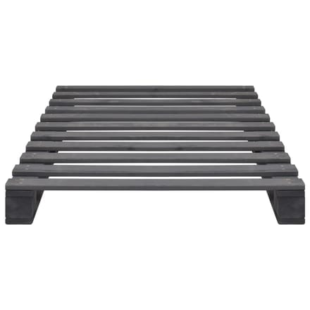 vidaXL - Bedframe - pallet - massief - grenenhout - grijs - 100x200 - cm