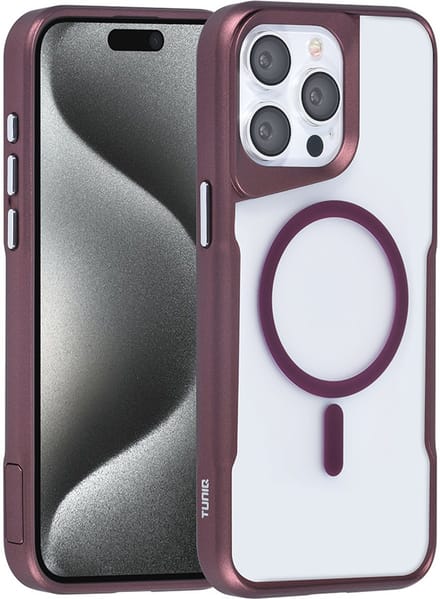 TUNIQ telefoonhoesje voor Apple iPhone 15 Pro Max - MagSafe siliconen backcover - Rood