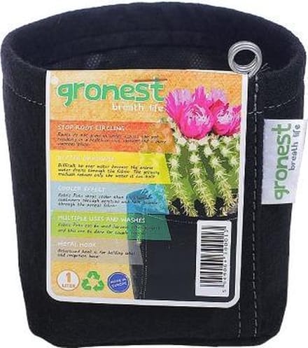 GRONEST AQUA BREATHE FABRIC POT 1 LITER 9 X 9 X 11 CM