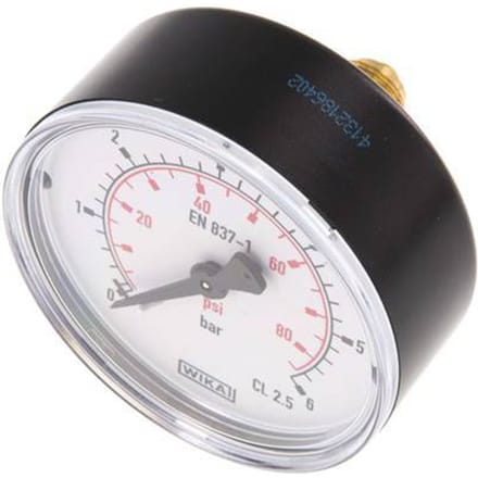 0..6 Bar Manometer Achteraansluiting Kunststof/Messing 63 mm Klasse 2.5