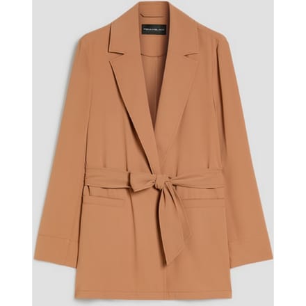 Fluid blazer met lederen riem
