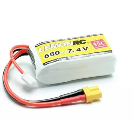 LemonRC LiPo accupack 7.4 V 650 mAh Aantal cellen: 2 35 C Softcase XT30
