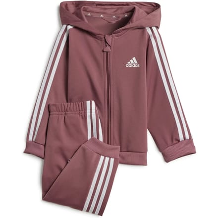 Baby trainingspak met volledige capuchon in polyester adidas Essentials Three Stripes Shiny