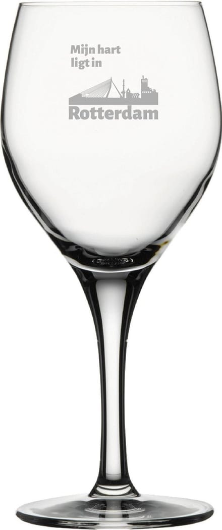 Gegraveerde Rode wijnglas 42,5cl Rotterdam