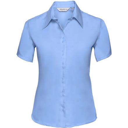 Russell Collection Dames/Dames Ultimate Non-Iron Shirt met Korte Mouwen (Heldere lucht)