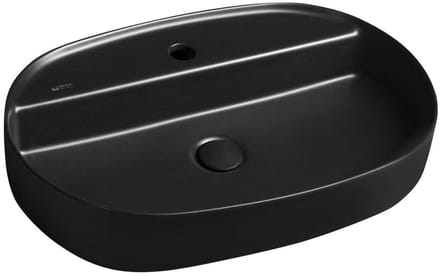 Isvea Infinity Oval Opbouwwastafel, 60x40cm, mat zwart