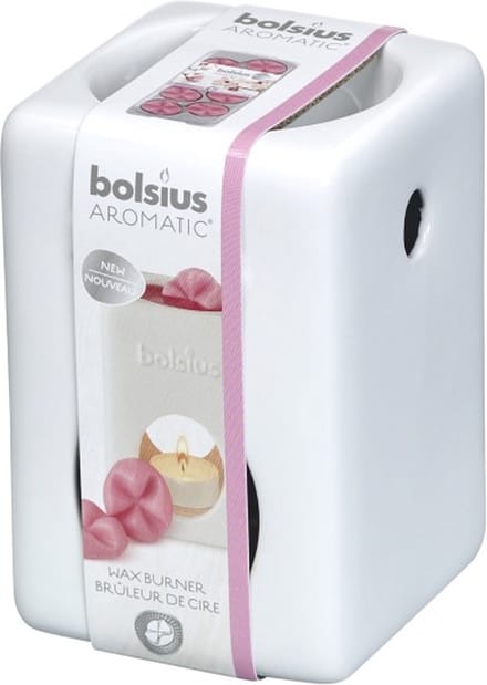 2 stuks Bolsius wax melt branders vierkant wit 124/82/82