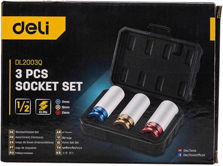 Deli Tools Dopsleutelset EDL2003Q, 17-21mm