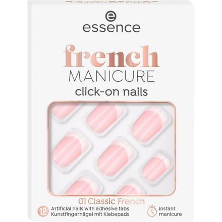 Essence French Mnaicure Click-On Nails 01 Classic French 12 st