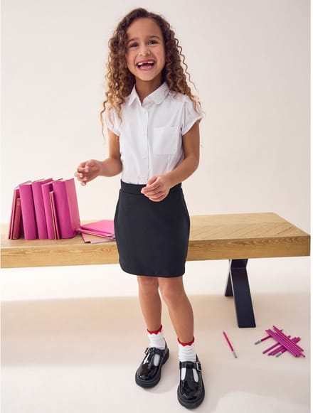 Next - Meisjes - Stretchy katoenen jersey schoolschort - Zwart