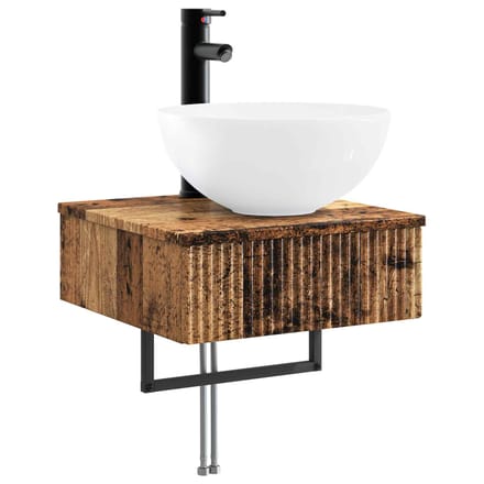 vidaXL - Wandgemonteerde - wastafel - Oud - hout - 40 - x - 41 - x - 40,5 - cm