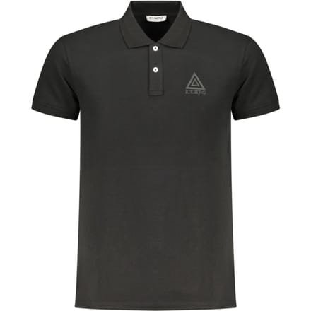 Zwarte Poloshirt Met Logo Van Een Ijsbergdriehoek