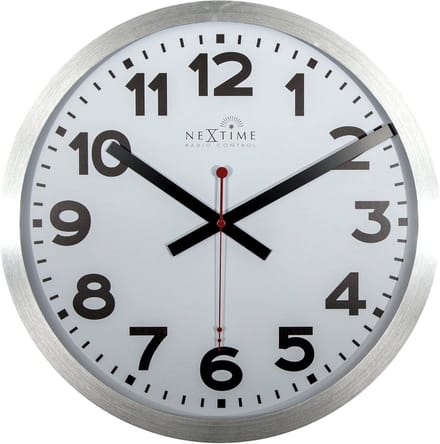 Wandklok - Stationsklok - Tijd Bijhouden - Radio Controlled - 35cm Diameter - Wit