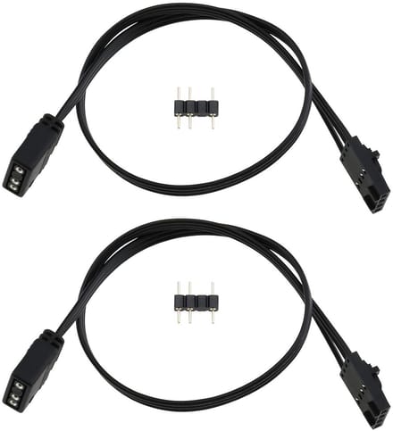 RGB naar 5V 3-Pin ARGB Adapter Plug - 2 x 25 cm, Compatibel met RGB Controllers, LED Verlichting en PC Bouw Accessoires