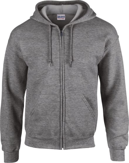 Gildan Heavy Blend™ Adult Full Zip Hooded Sweatshirt GI18600 - Graphite Heather - S