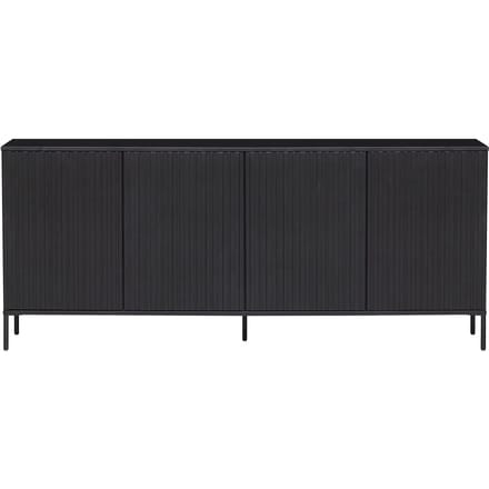 WOOOD New Gravure Dressoir - Grenen - Zwart - 85x200x44