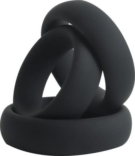 Banoch | Cockring set donut trio | zwart siliconen | Ø 40/45/50 mm