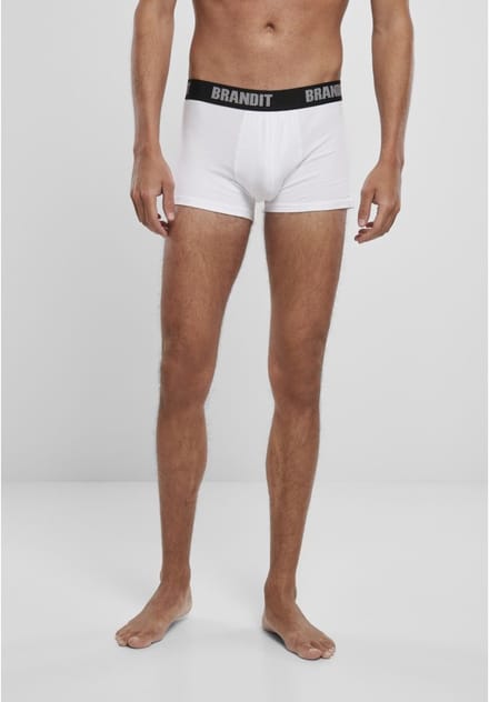 Brandit - Logo 2-Pack Boxershorts set - M - Wit