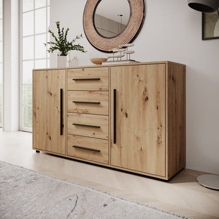 Meubella - Montalo - Dressoir - Eikenpatroon - 150x40x87 cm