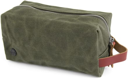 Olijfkleurige Finch Waxed Canvas Toilettas