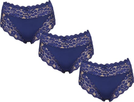 3-Pack Dames tailleslips JC met kant H805 Marine - maat XL