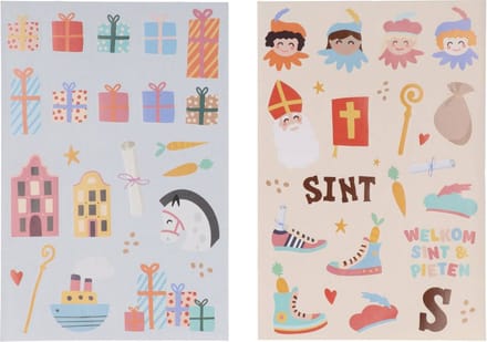 Stickers Sinterklaasfiguren - Sint en Pieten - 49 stuks