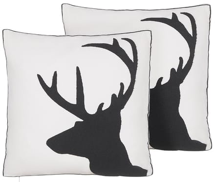 SHADRACK - Sierkussen set van 2 - Wit - 45 x 45 cm - Katoen