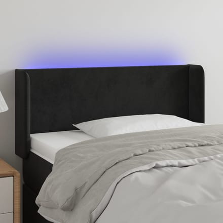 vidaXL - Hoofdbord - LED - 103x16x78/88 - cm - fluweel - zwart