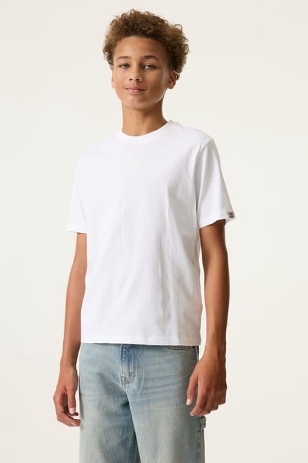 GARCIA Jongens Tekst Print T-shirt Wit Korte mouw