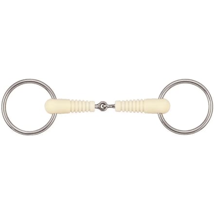 2-rings bit voor afneembaar paard enkelgebroken Soyo Happy mouth "ribbed"