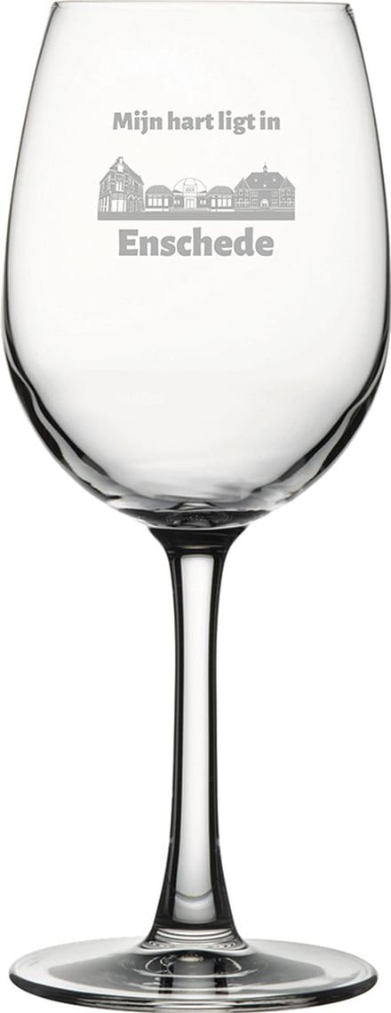 Gegraveerde witte wijnglas 36cl Enschede
