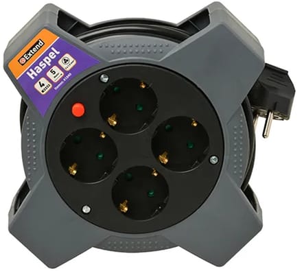 Kabelhaspel - 5 meter snoer - 4V - 3x1,0mm² + Randaarde