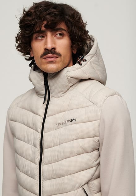Superdry - Gewatteerde hybride Storm jas met capuchon - Heren - Hoodies